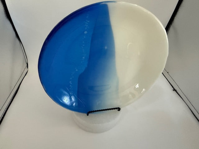Handcrafted Blueberries and Cream 9" Bowl