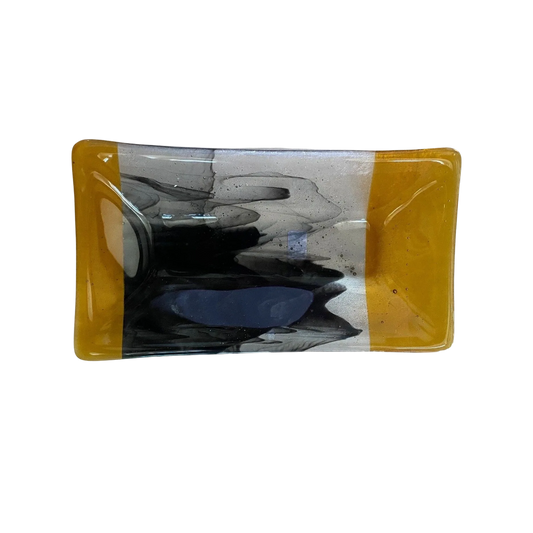 Smoke and Gold Rectangular Plate